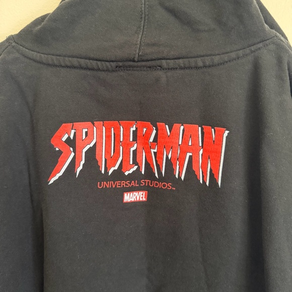 Spider-Man Marvel Universal Studios Hoodie Youth Large Black Embroidered Logo - Picture 3 of 7